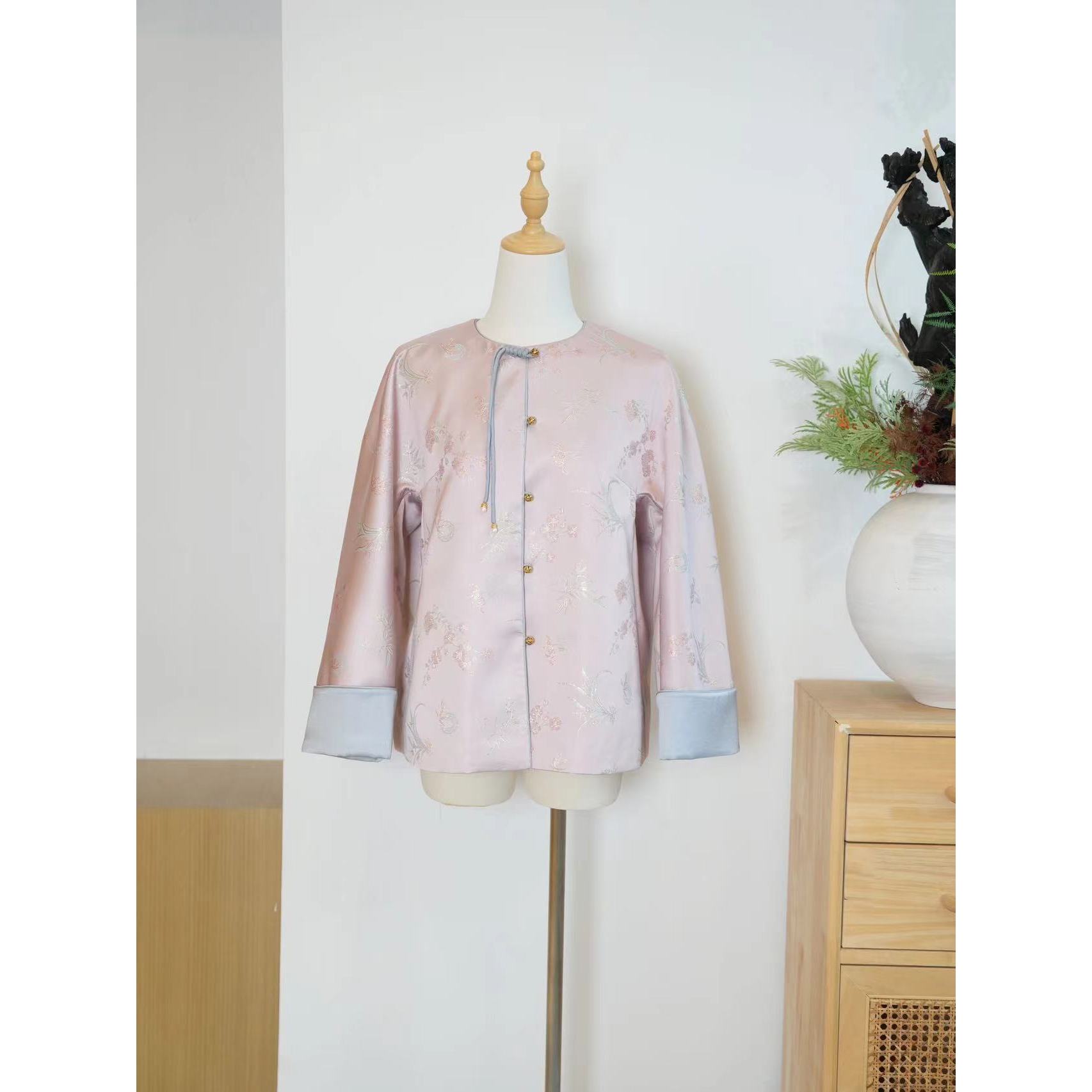 【勾丝胭脂雪】国风桑蚕丝外套 24W0234