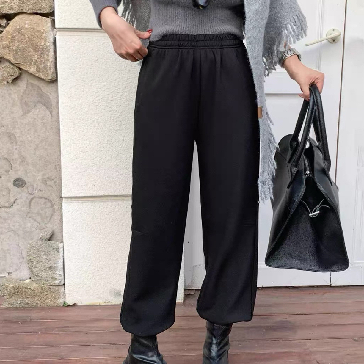 起点终点9113大码女装加绒休闲百搭收口裤（裤长96左右）