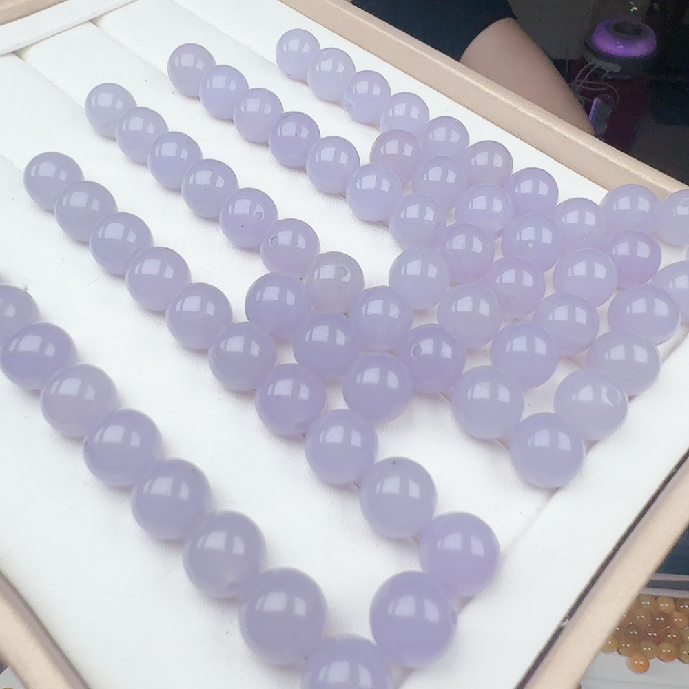 天然缅甸翡翠A货 卡12mm紫珠 多样性发货其1