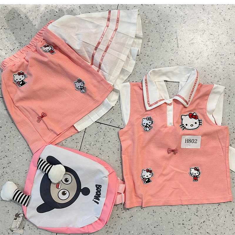 【孤品清仓】H802女童粉色套装孤品NO退NO换