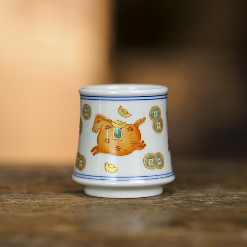 【非遗好物】立勤堂矾红马上有钱马蹄杯(FH-B-056)