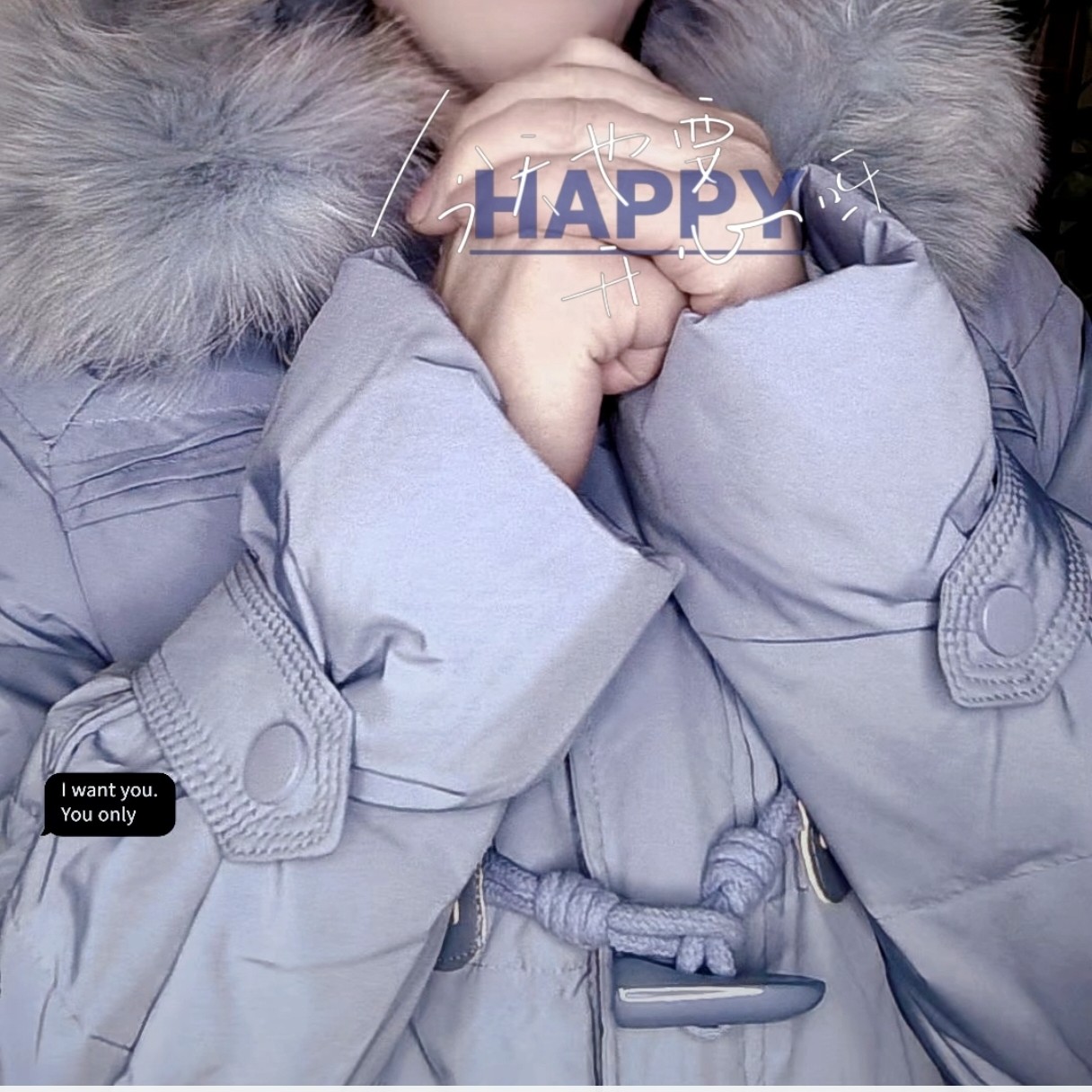 大毛领牛角扣时尚减龄款羽绒服