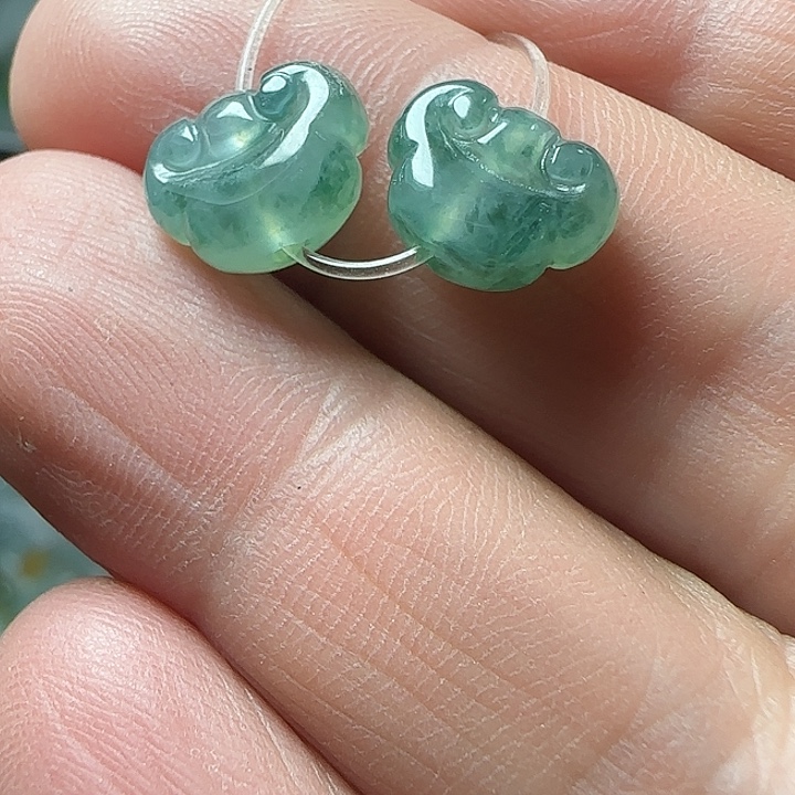 翡翠未镶嵌颈饰天然缅甸翡翠蓝如意头