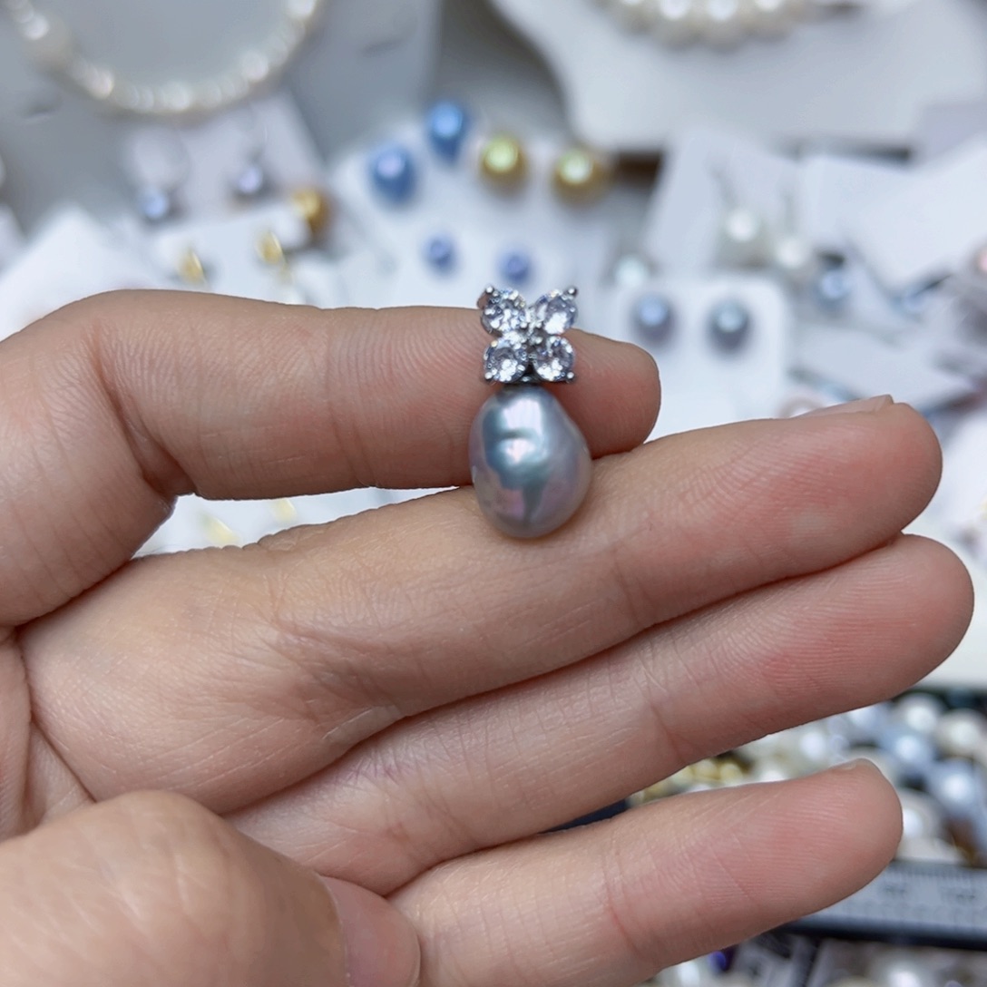 淡水珍珠颈饰银S925镶嵌