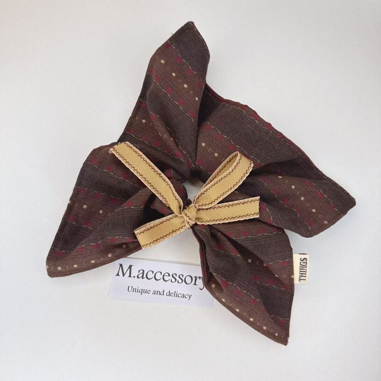 Mi33  蝴蝶结波点方巾发绳发圈 Q40061Q73