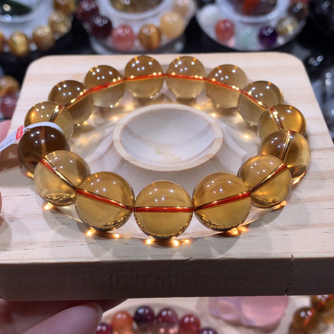 手链水晶未镶嵌黄水晶14mm