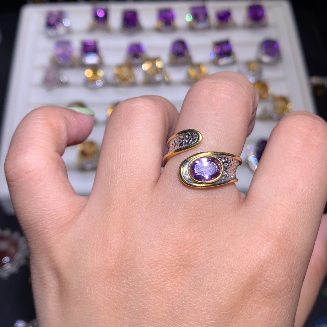 【闪购商品】水晶戒指银S925镶嵌戒指