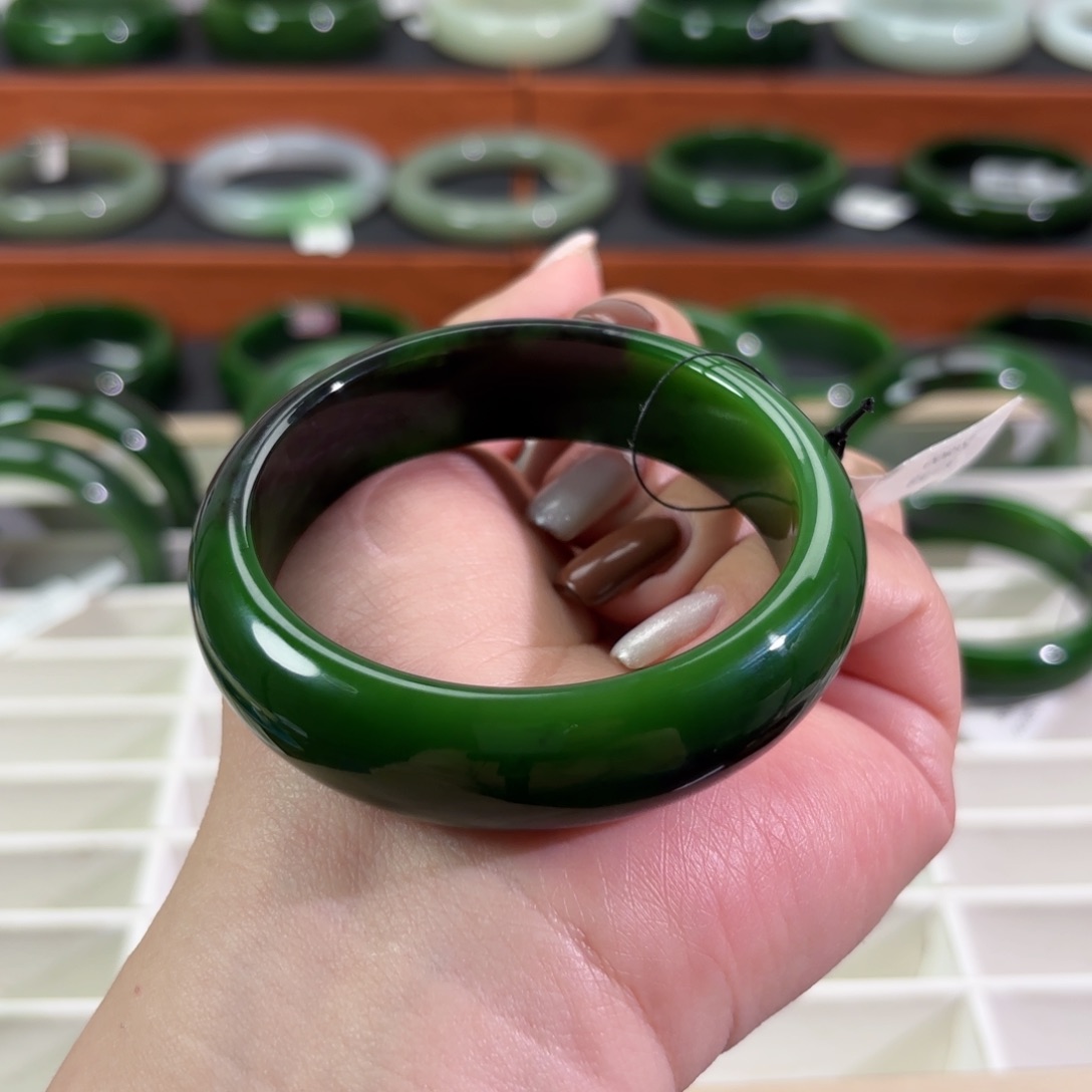 和田玉未镶嵌手镯57-58