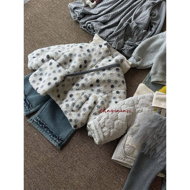 茶小安·25冬~彩色圆点外套X53160（童装汉服）米色