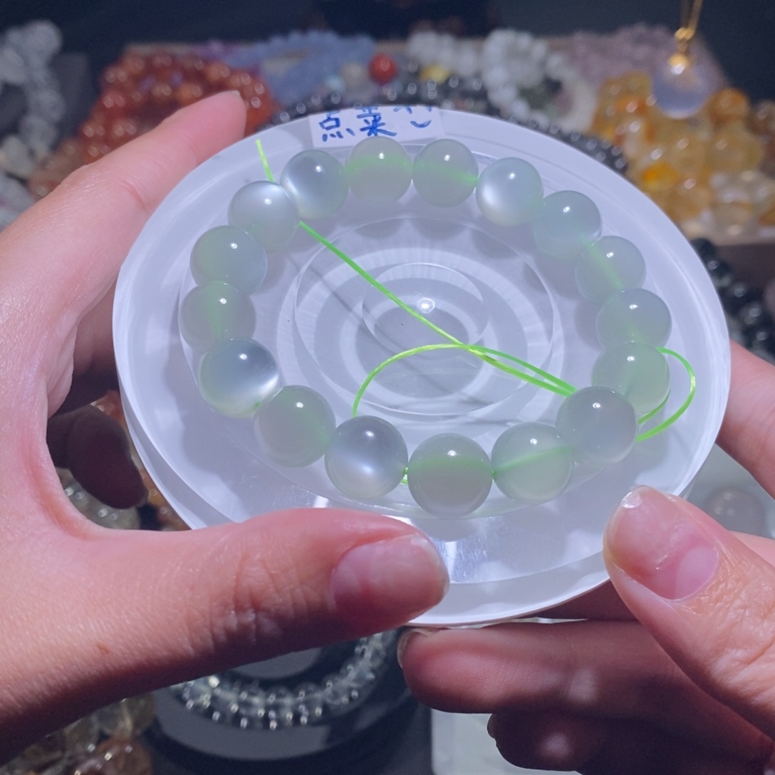 水晶未镶嵌手链绿月光