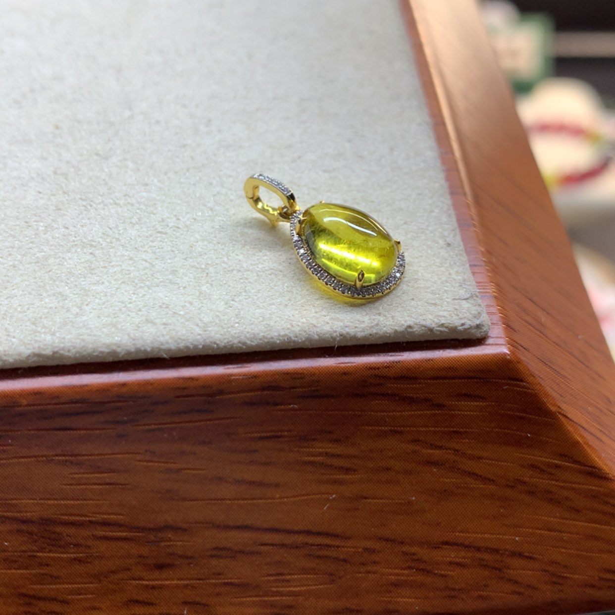 【闪购商品】碧玺吊坠(不含链)18K金镶嵌顺*?碧玺吊坠