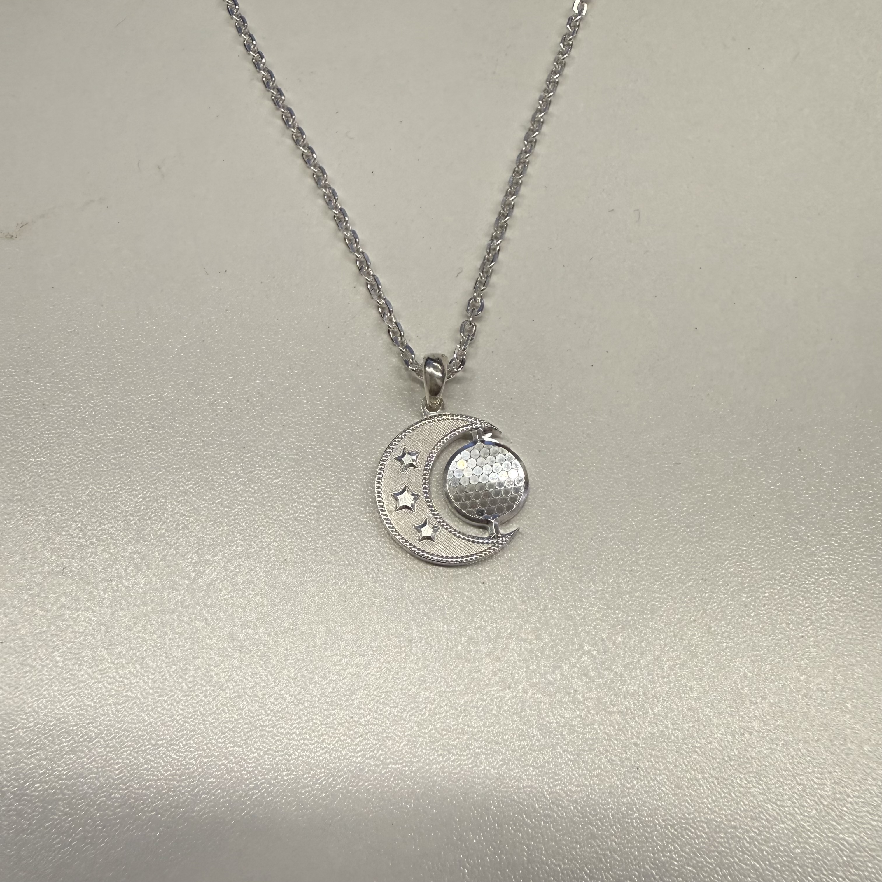 足银银制品 足银999.9 星月套链