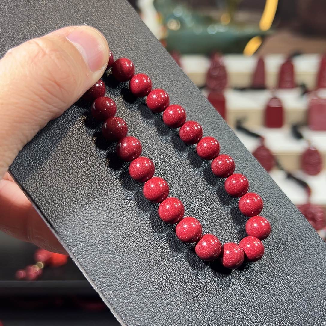 天然辰砂紫金砂8mm