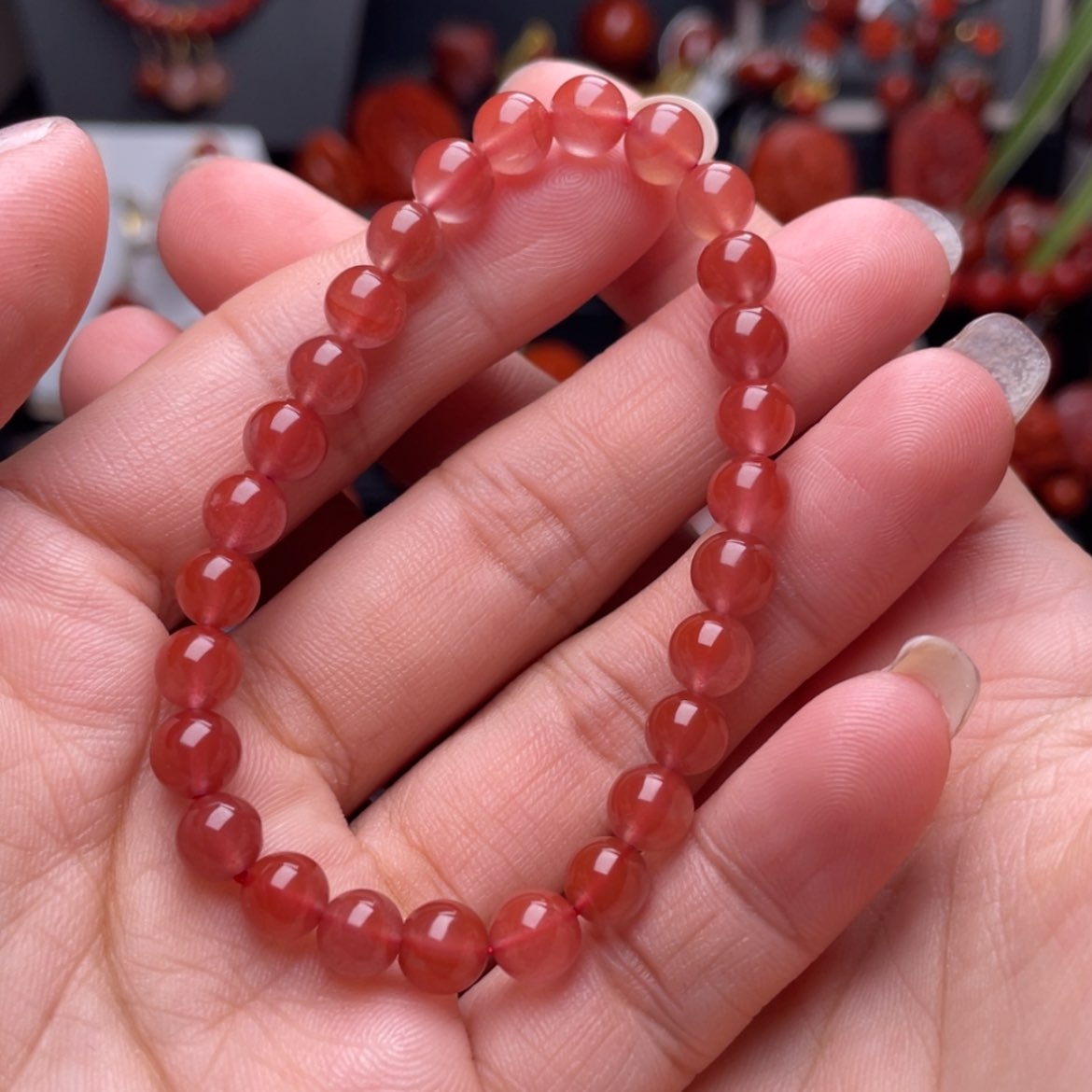 【闪购商品】南红玛瑙手串未镶嵌心**歆