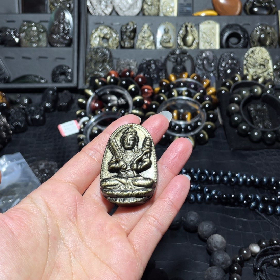 黑曜岩珠宝奇石未镶嵌循**欢