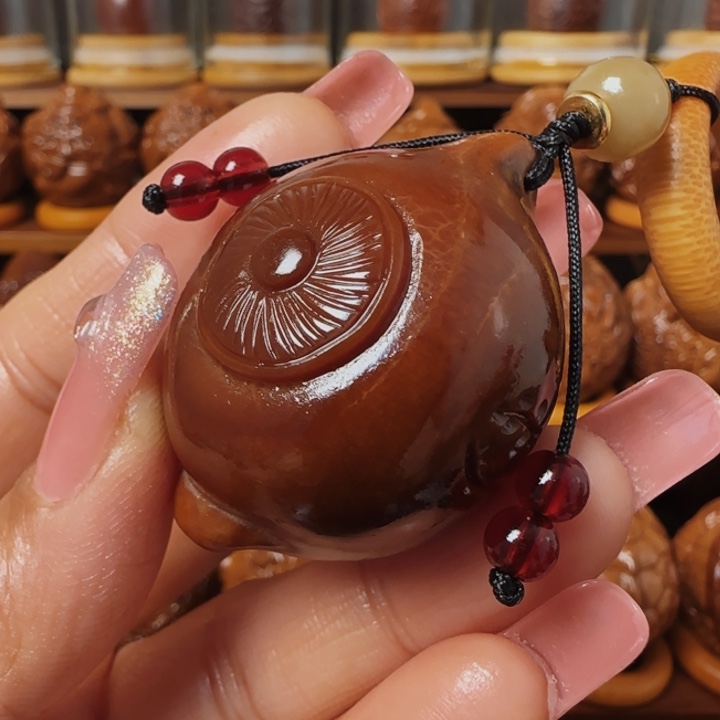 橄榄核把件玉华把把壶手把件35