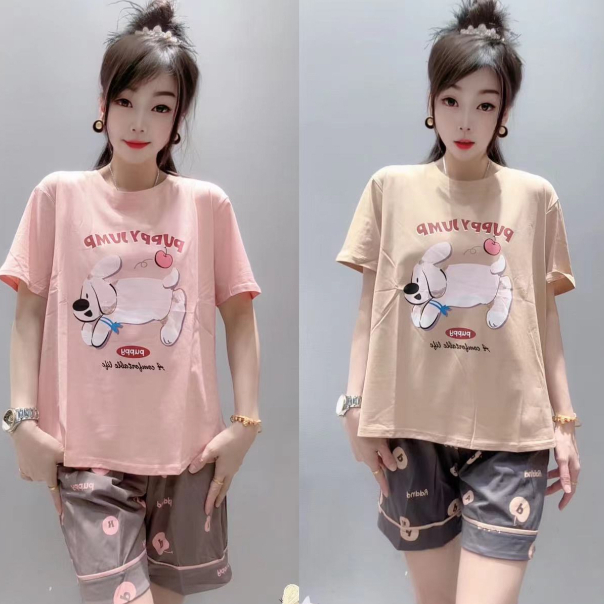 娜姐家2025夏天高级定制5分裤睡衣套装Q507