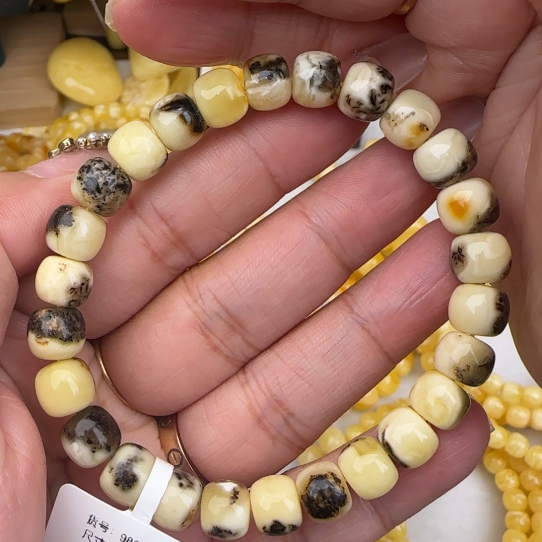 *****蜜蜡未镶嵌手链奥利奥老型手串