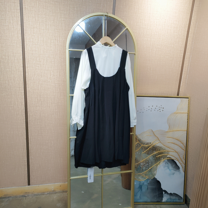 CN35孕妇黑色背心裙两件套M90-120L130XL140