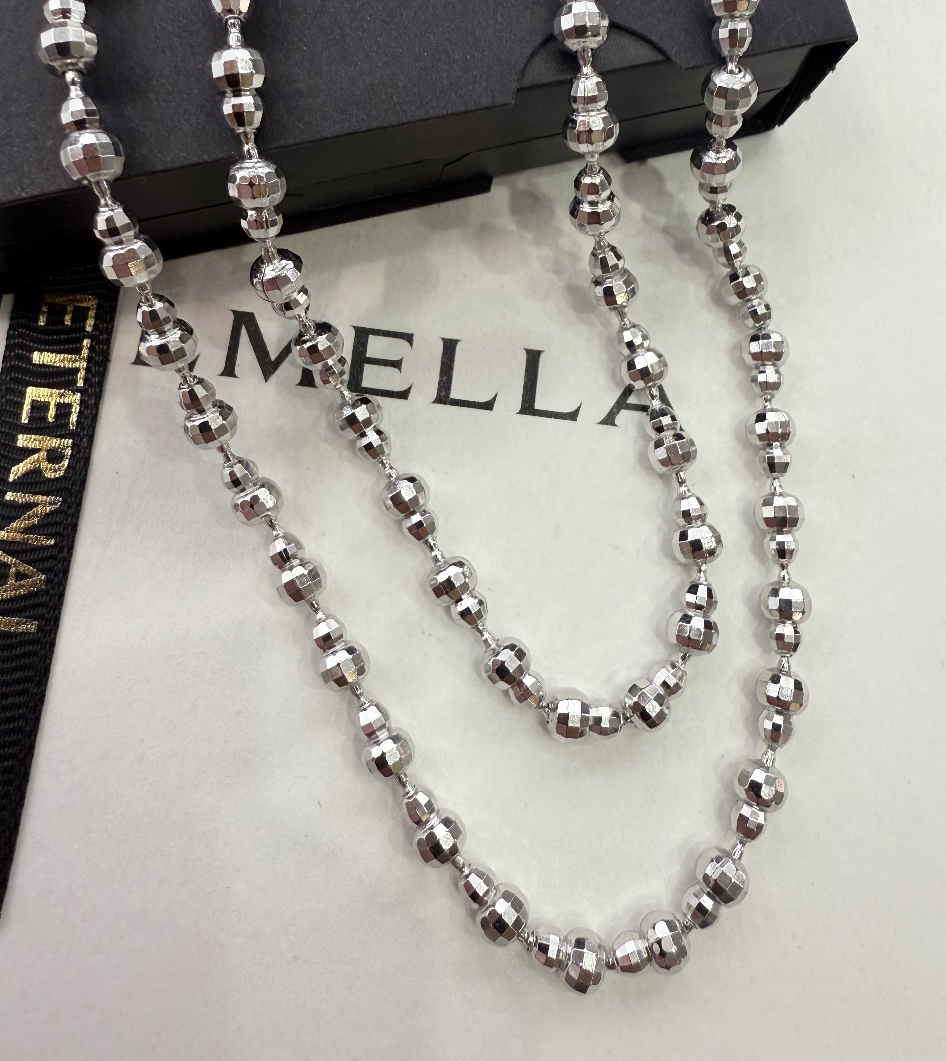 链子925银 【星璨福禄】意大利CNC爆闪镭射葫芦珠珠项链