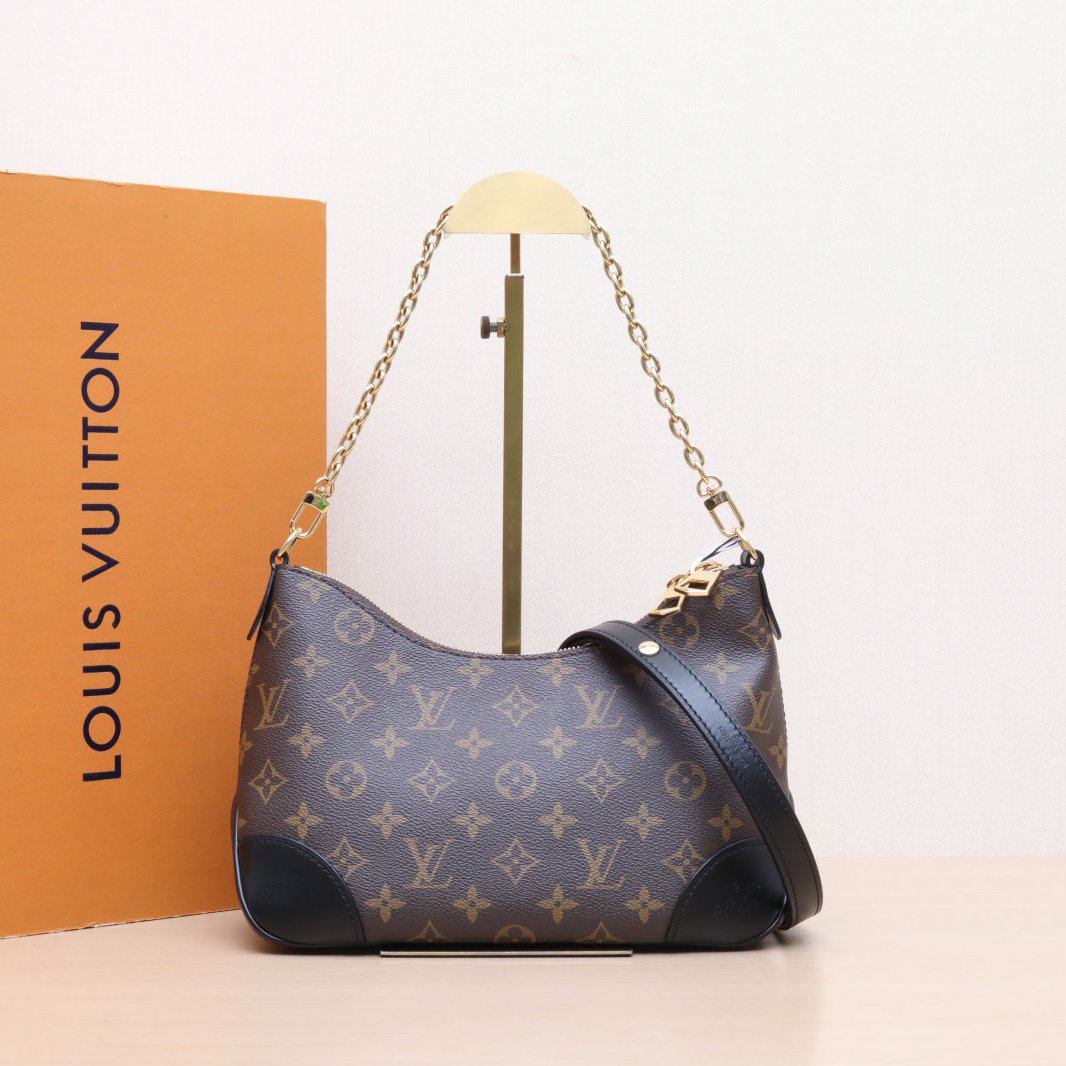 99新 LouisVuitton/路易威登 小花Jerry P205335998 牛角包 黑色 