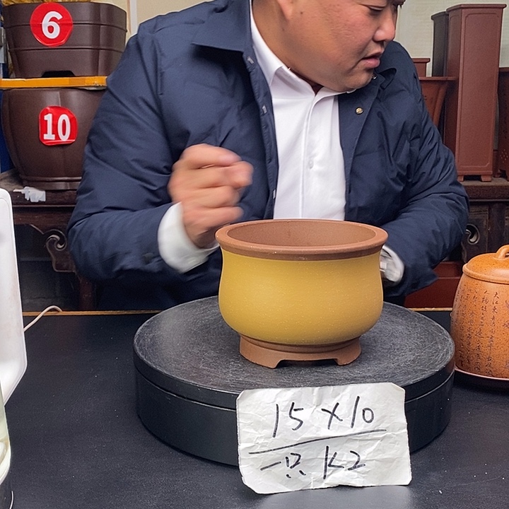 紫砂花盆货号一只K2