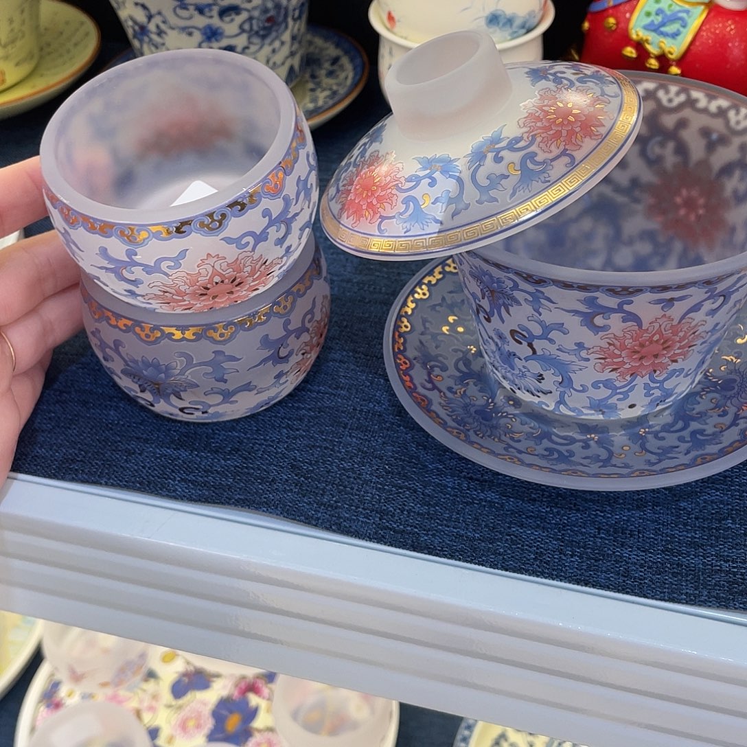 陶景德陶瓷盖碗茶具