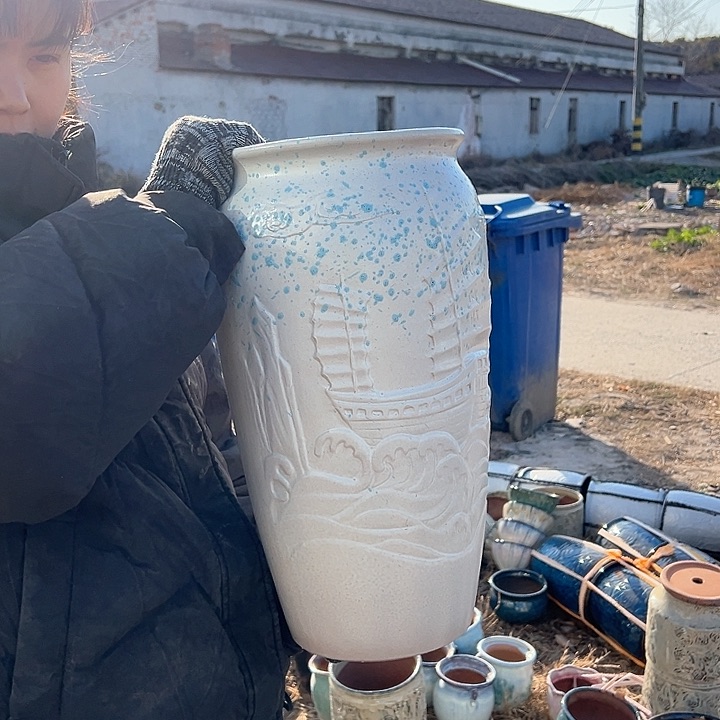 紫砂花盆高度42口20        