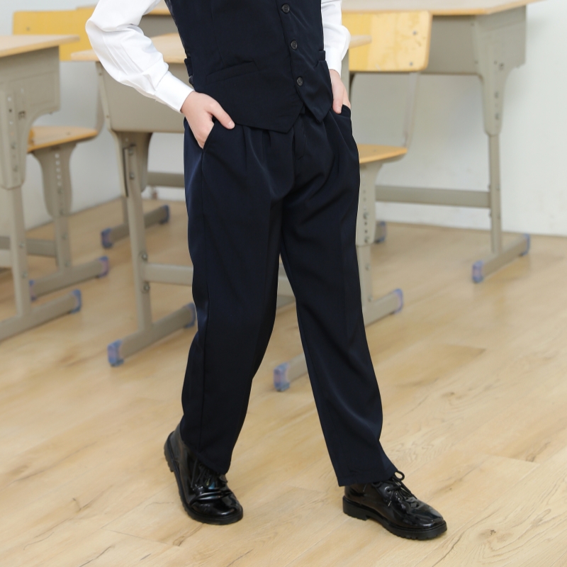 儿童男童西裤演出校服裤黑色西装裤松紧腰背带裤礼服套装长裤深圳
