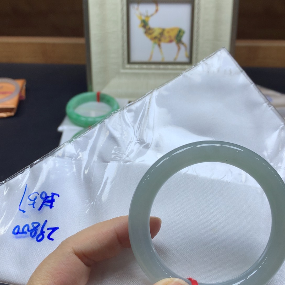 翡翠手镯未镶嵌56-57冰胶圆条