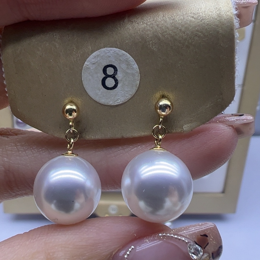 银S925镶嵌淡水珍珠耳饰