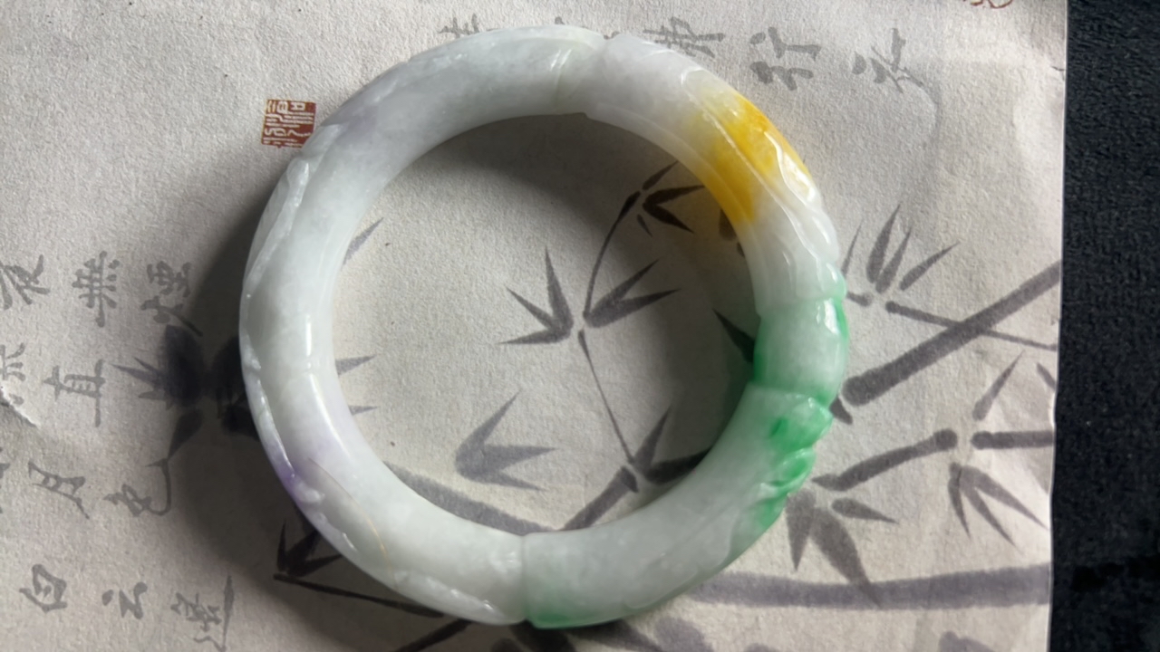 H714-➕五六缅甸翡翠手镯时尚冰女百搭