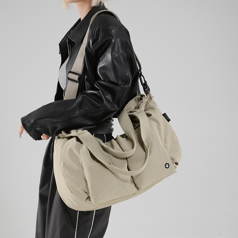 超轻便防水尼龙布包单肩托特包通勤手提大容量布袋休闲旅行斜挎包