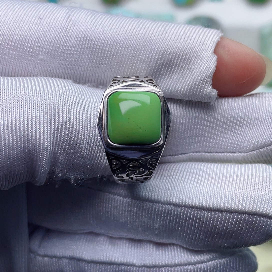 绿松石银S925镶嵌绿松石