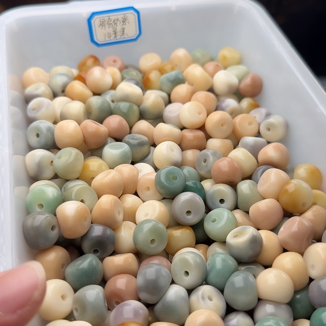 菩提根/象牙果吊坠50 颗青花瓷蒜瓣 13   厚切