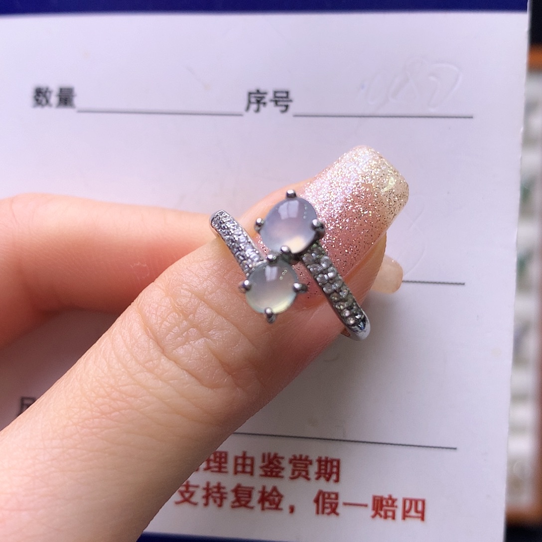 翡翠银S925镶嵌戒指33