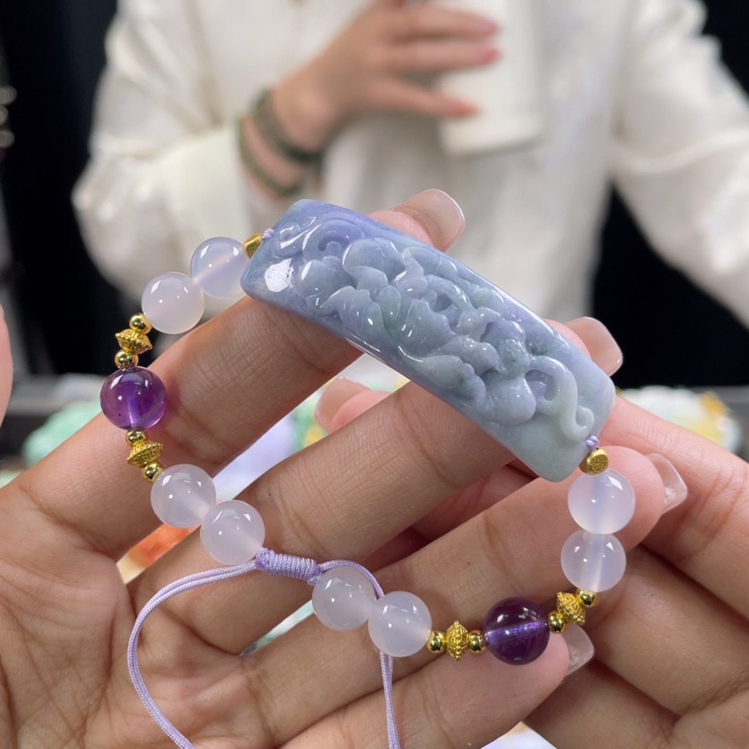 翡翠手链未镶嵌代编织