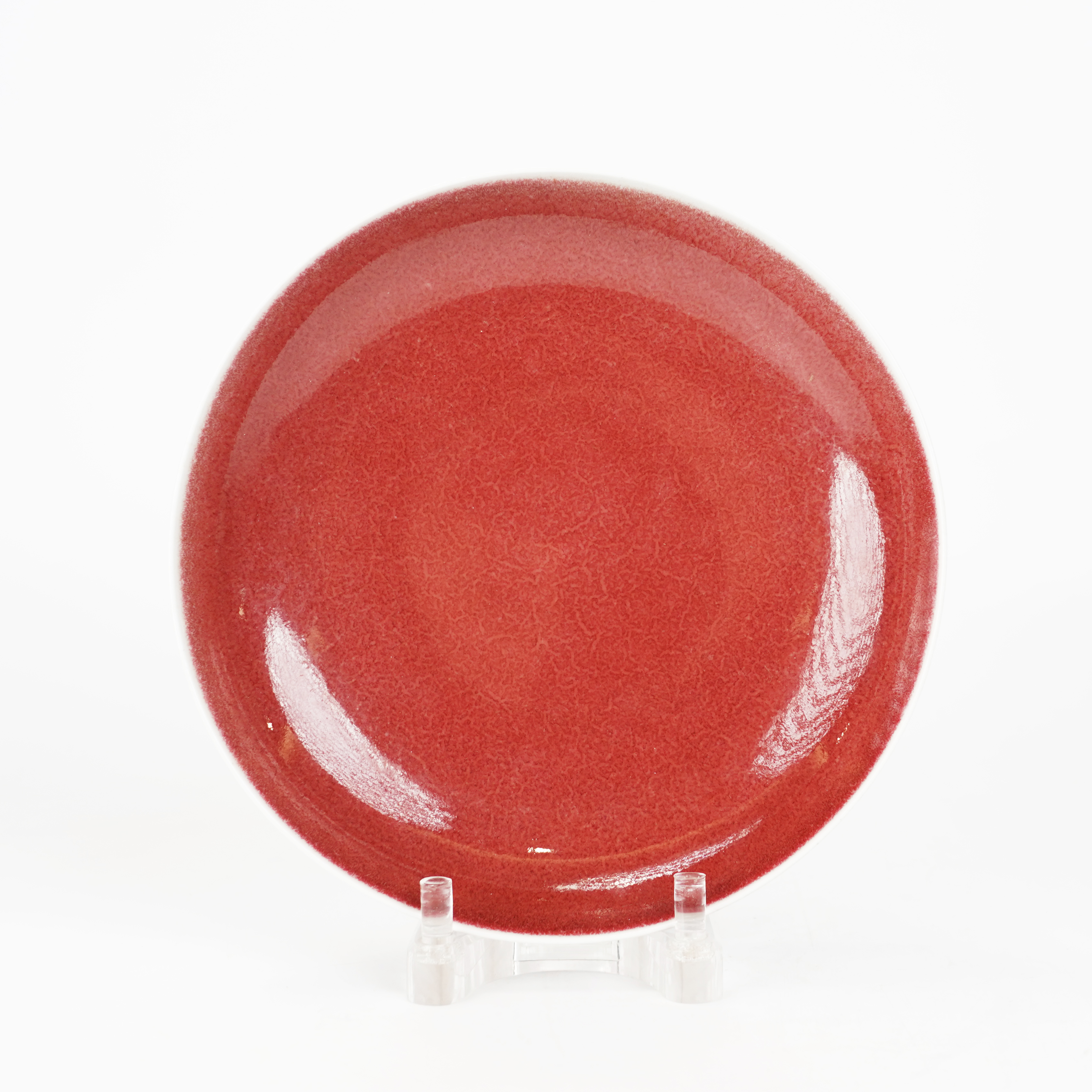 Lot018 清 红釉盘