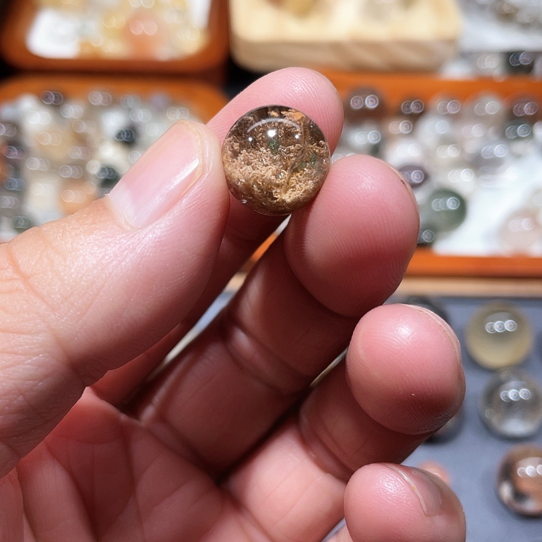 抖***P未镶嵌珠宝半成品水晶天然水晶打孔不退不换