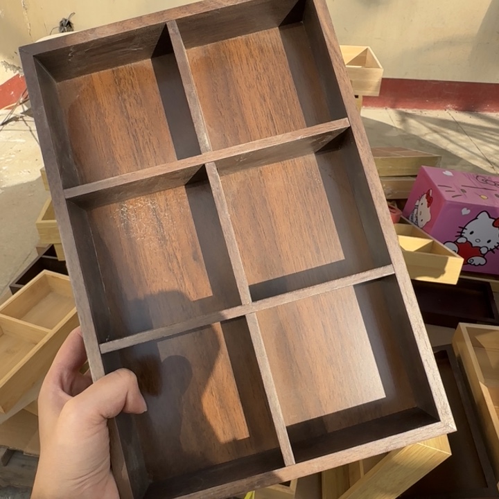 科技木胡桃色六格微瑕拍下，不退不换