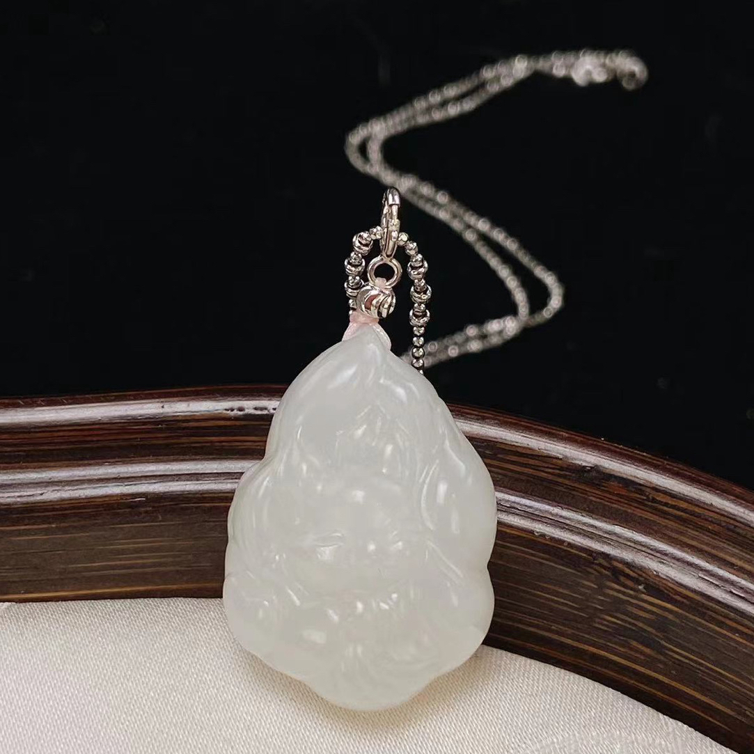 D154和田玉青丘白狐宝宝套链发一套