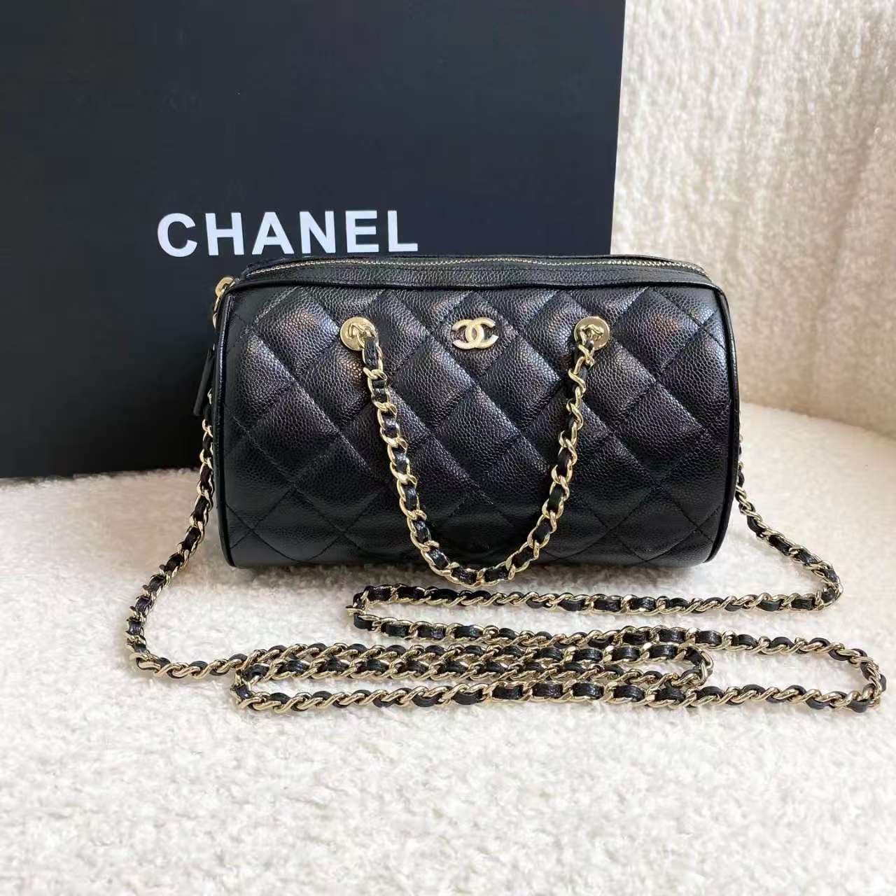 99新 Chanel/香奈儿 25K黑金牛保龄球/94359798/12期/代卖服务