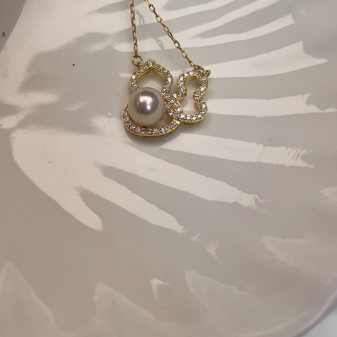 颈饰银S925镶嵌海水珍珠