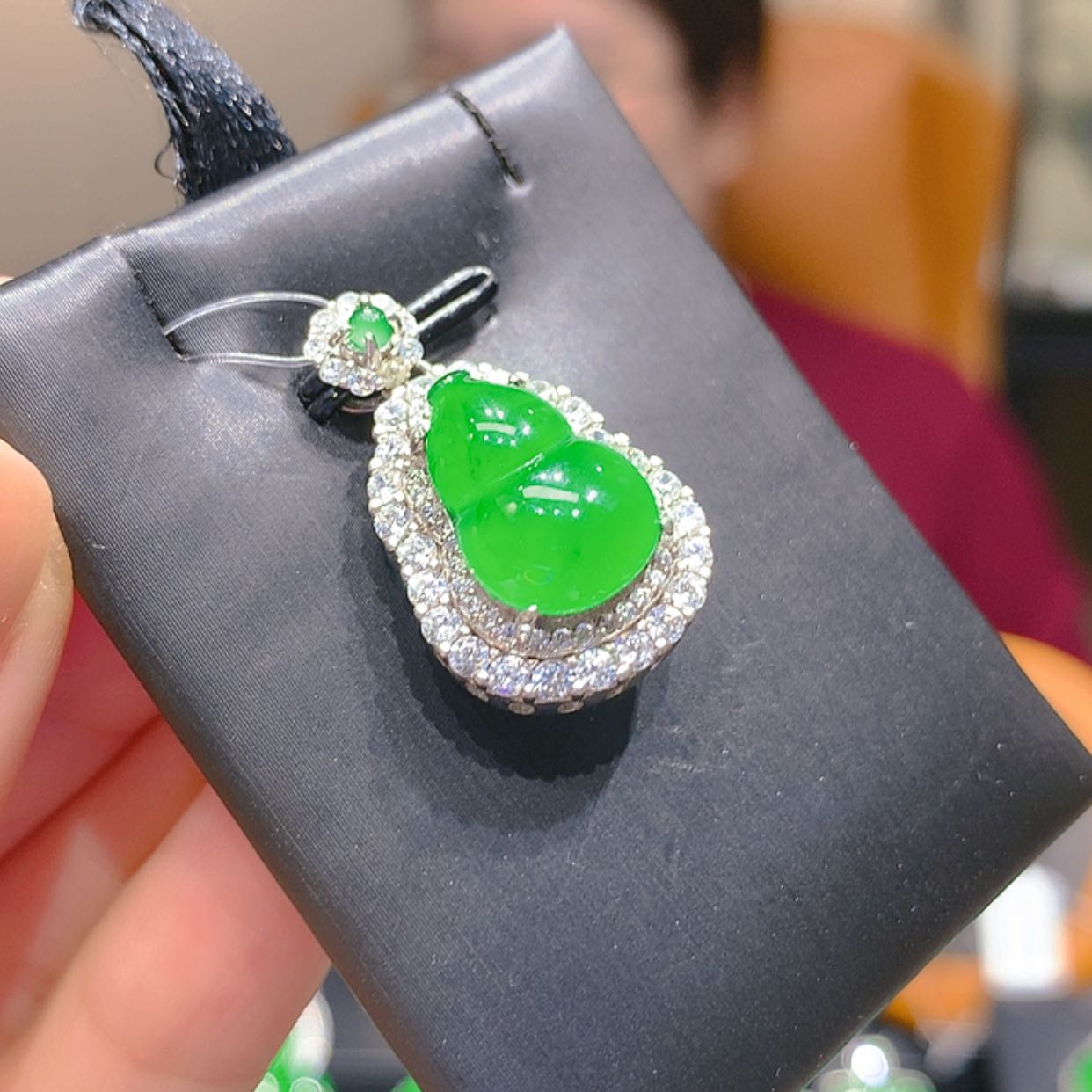 【闪购商品】翡翠颈饰银S925镶嵌4柒姐