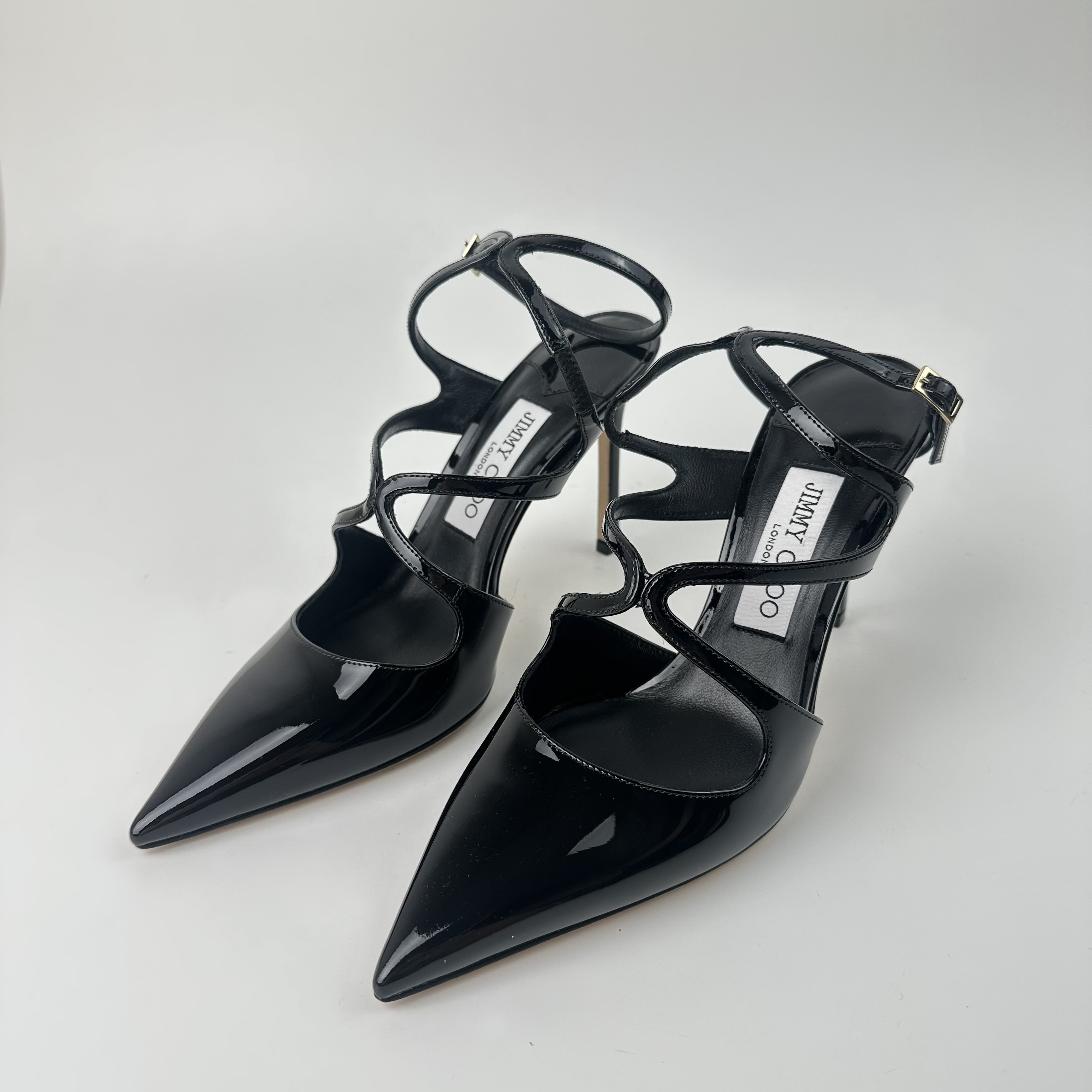 未使用 JIMMY CHOO/吉米周 Jimmy Choo 细跟 8cm 黑色 37.5/4023