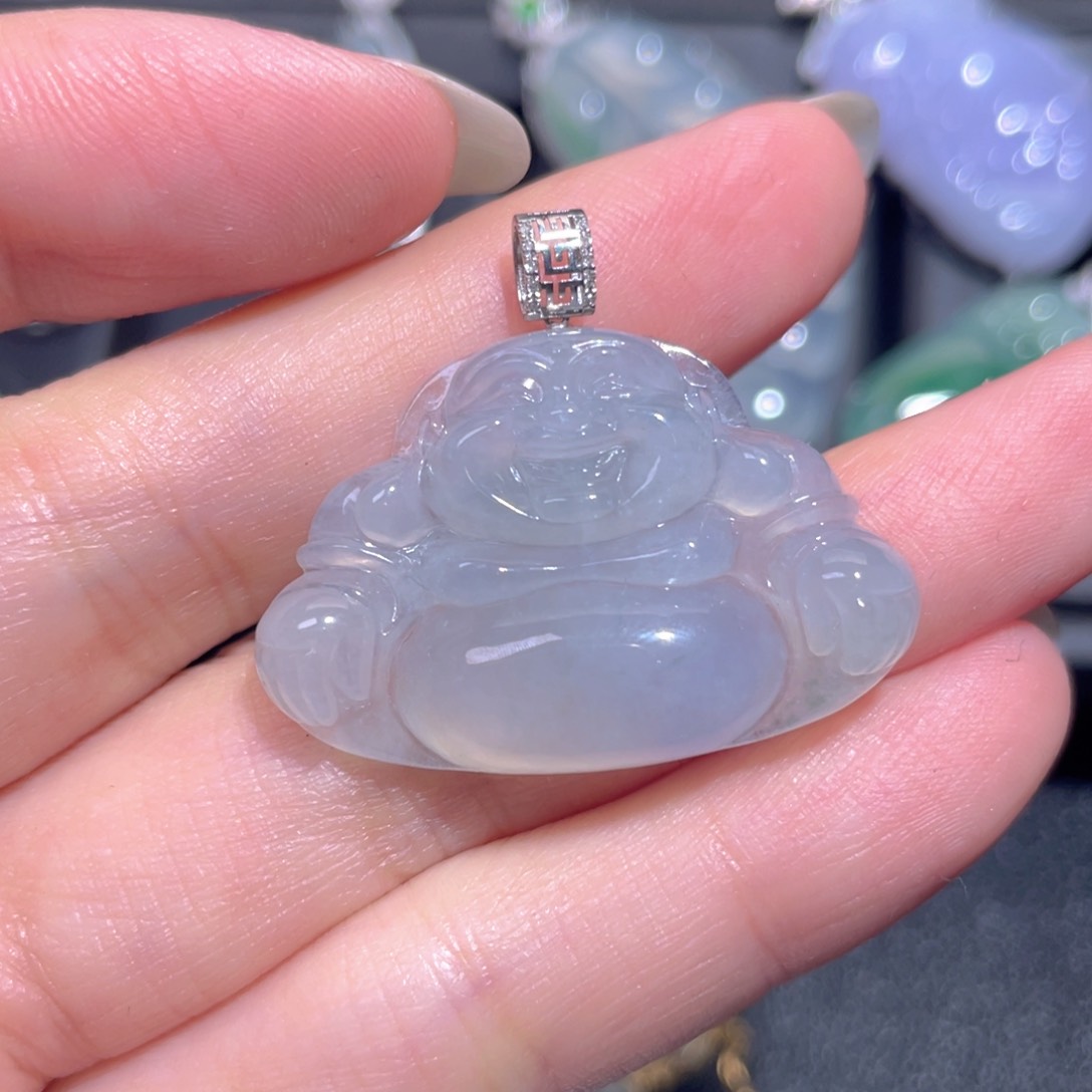 颈饰18K金镶嵌翡翠翡翠