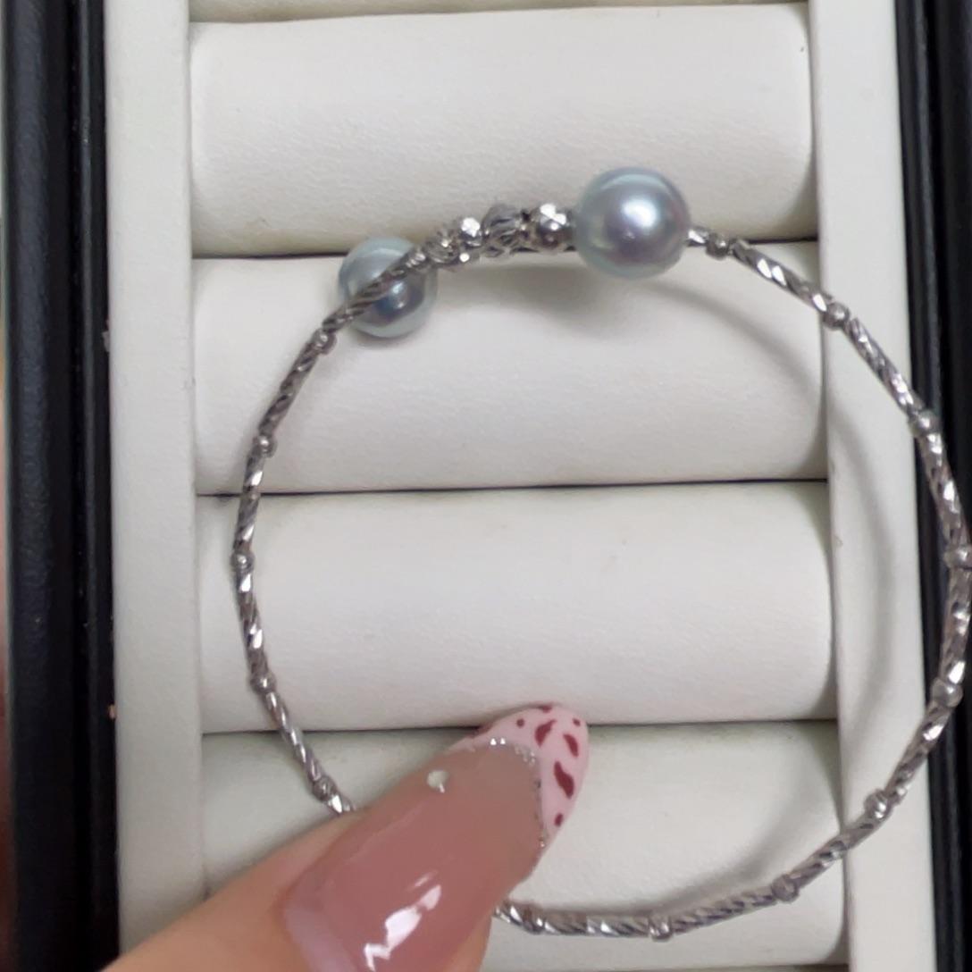 海水珍珠手绳银S925镶嵌