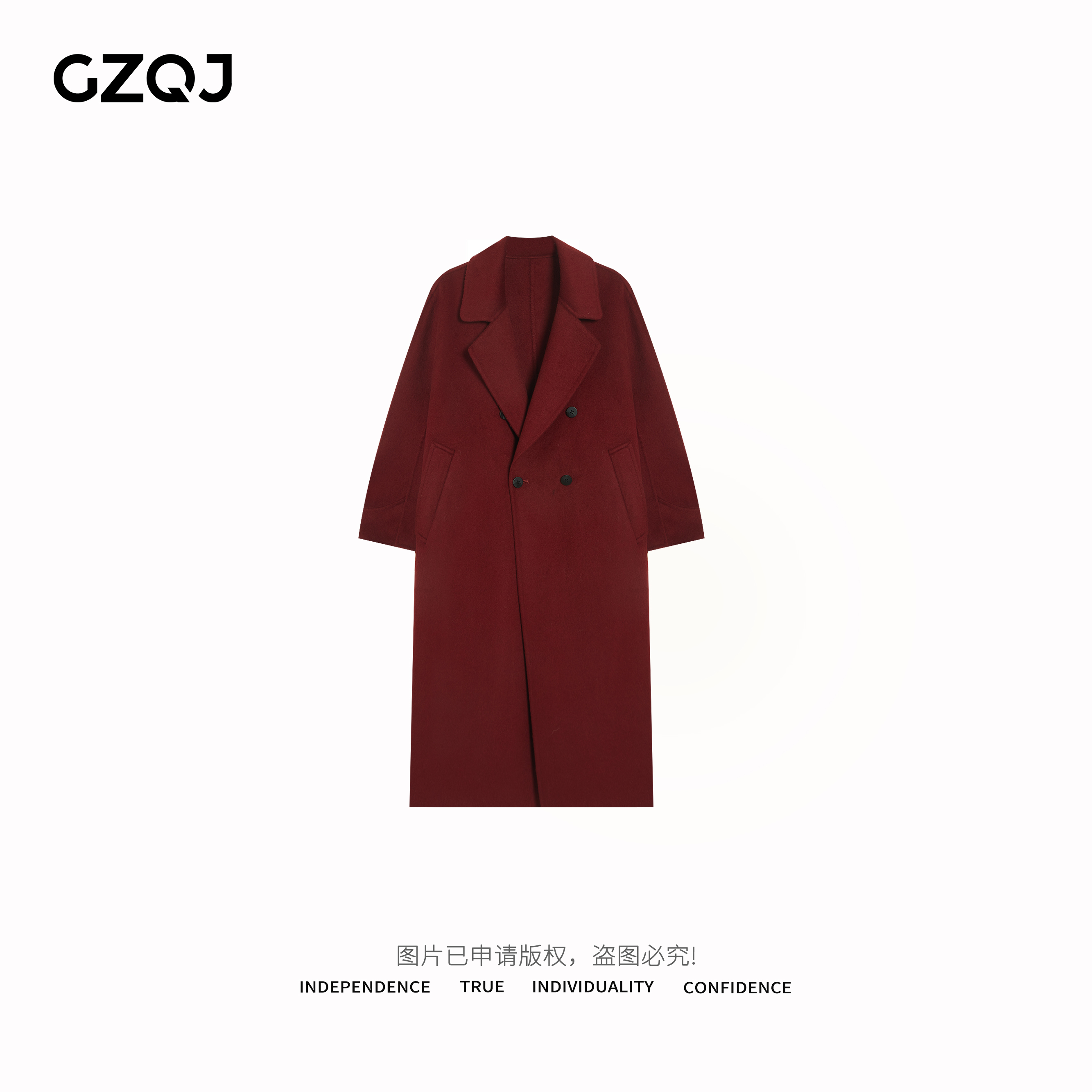 广州琴姐【比利时大衣】高级设计感时尚百搭长款毛呢外套女冬76198