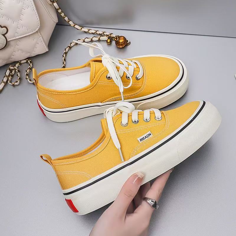 韩版夏季厚底休闲帆布平底板鞋6635