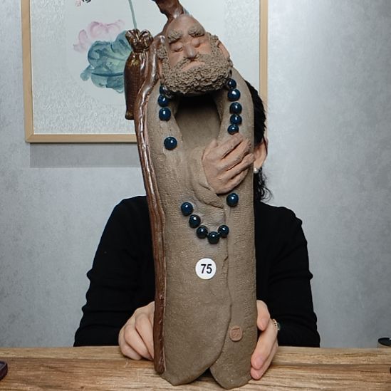 不规则粗砂禅系列作品站达摩